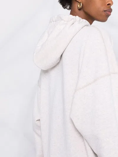 Isabel Marant Étoile Hooded Sweatshirt With Drawstring And Kangaroo Pocket In Gray