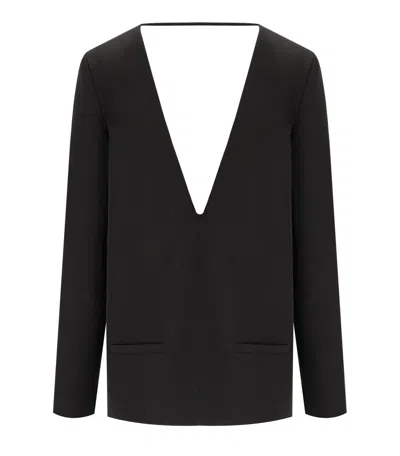 Federica Tosi Black Cady Blouse In Black