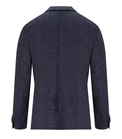Manuel Ritz Blue Pinstripe Single-breasted Jacket In Blue