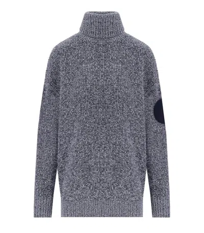 Elisabetta Franchi Navy Blue Turtleneck Sweater In Blue