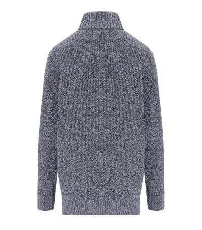 Elisabetta Franchi Navy Blue Turtleneck Sweater In Blue
