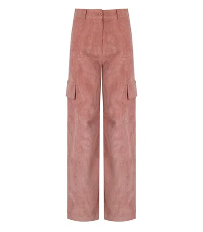 Essentiel Antwerp Gazou Pink Cargo Trousers In Pink