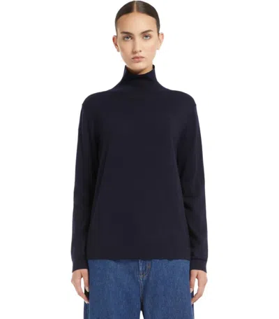 Max Mara Weekend Kiku Blue Turtleneck Jumper In Blue