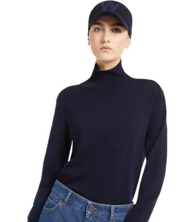 Max Mara Weekend Kiku Blue Turtleneck Jumper In Blue