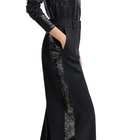 Essentiel Antwerp Gorror Black Wide Leg Trousers In Black