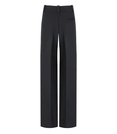 Essentiel Antwerp Gorror Black Wide Leg Trousers In Black