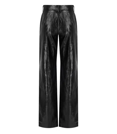 Federica Tosi Black Leather Effect Pants In Black