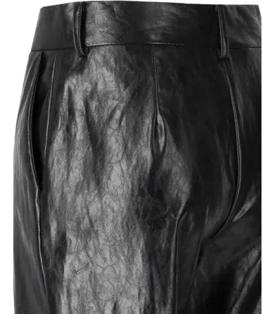 Federica Tosi Black Leather Effect Pants In Black