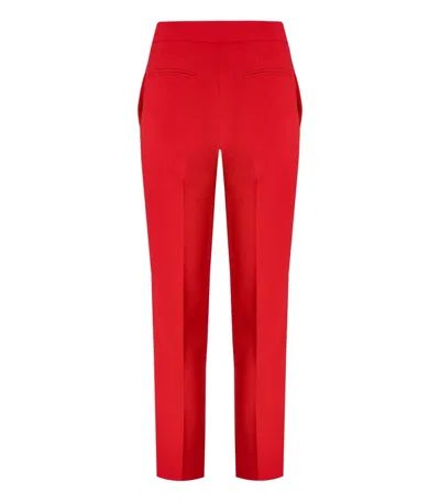 Elisabetta Franchi Slits Cropped Crepe Trousers In Red