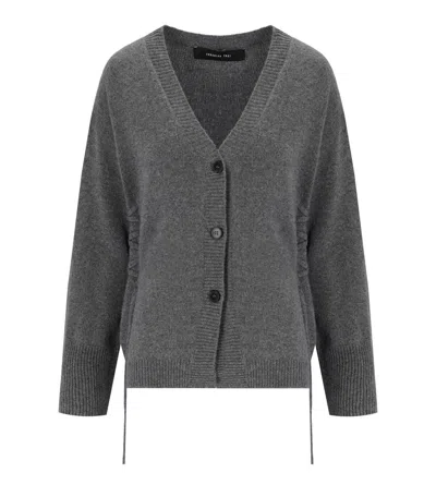 Federica Tosi Grey Cardigan With Laces In Grey