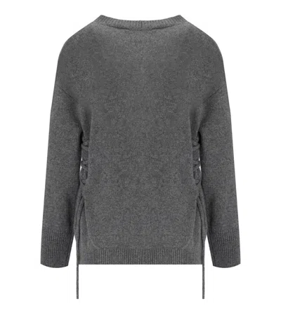 Federica Tosi Grey Cardigan With Laces In Grey