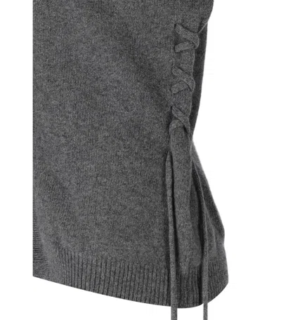 Federica Tosi Grey Cardigan With Laces In Grey