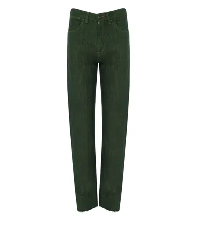 White Sand Isabel Green Jeans In Green