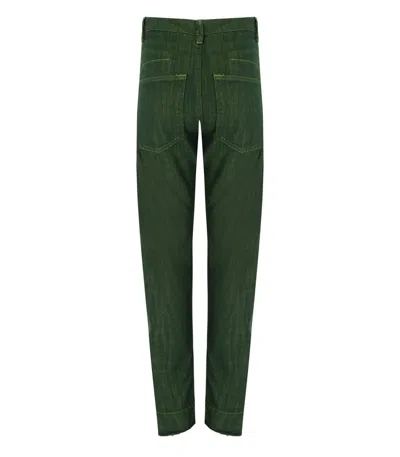 White Sand Isabel Green Jeans In Green
