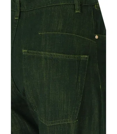 White Sand Isabel Green Jeans In Green