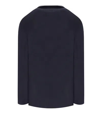 Emporio Armani Navy Blue Knitted Jacket In Blue