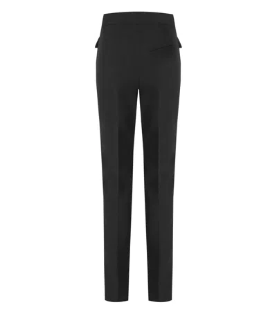 Ganni Straight Twill Lightweight Trousers In Black