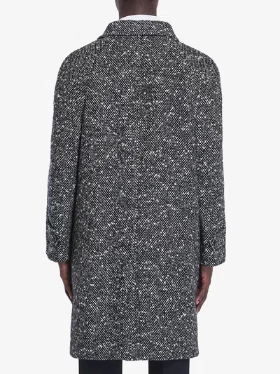 Celine Camden Wool Tweed Coat With Button Closure And Side Pockets In Multi