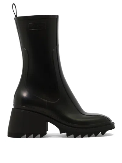 Chloé Back Loop Square Toe Boots With 50mm Heel