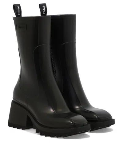 Chloé Back Loop Square Toe Boots With 50mm Heel