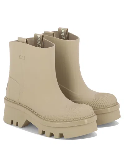 Chloé Raina Rain Boots In Neutral