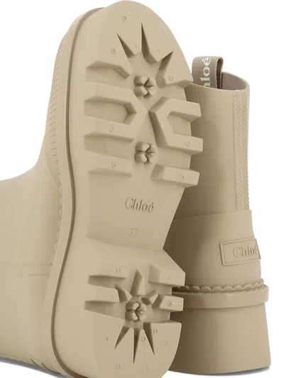 Chloé Raina Rain Boots In Neutral