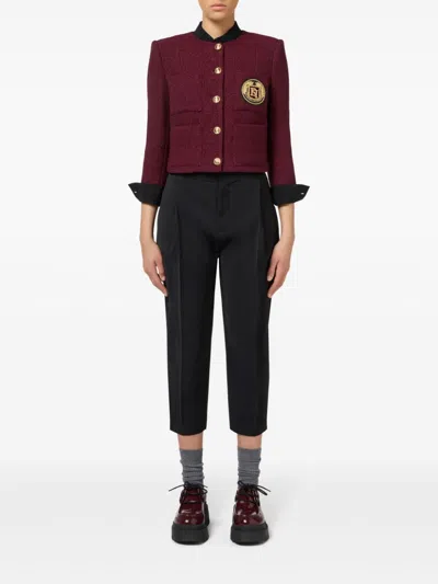 Elisabetta Franchi Wool Pleated Casual Pants