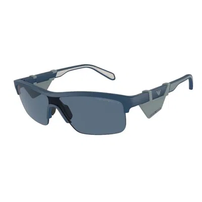 Emporio Armani Geometric-frame Sunglasses In Blue
