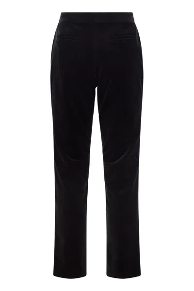 Fabiana Filippi Velvet-textured Regular Fit Trousers With Side Pockets