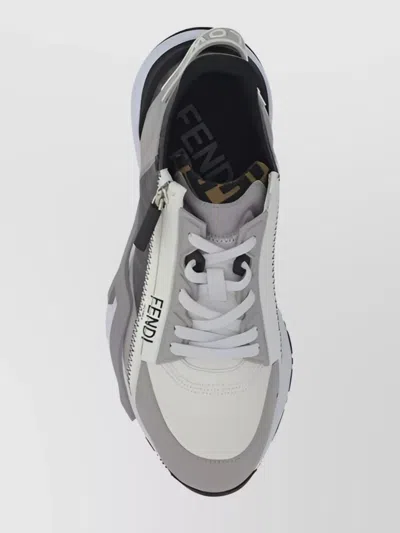 Fendi White Gray Monogram Flow Sneaker