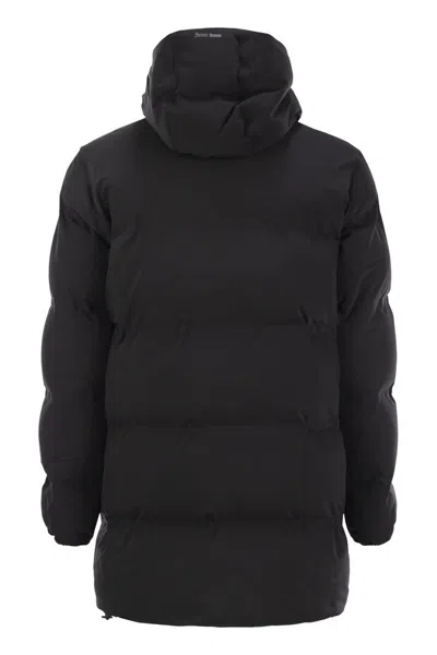 Herno New Impact Long Down Jacket With Hood In Blue