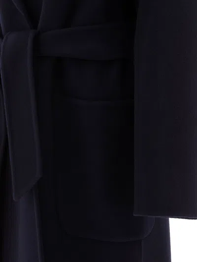 Ivy & Oak Celia Belted Double Face Coat In Blue