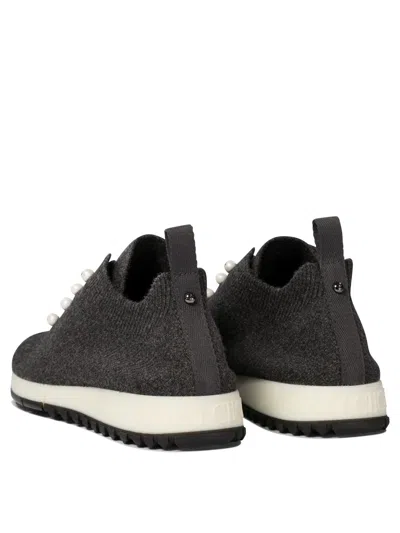 Jimmy Choo Low Top Sneakers With Pearls And Knitted Upper