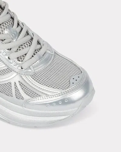 Kenzo Pace Mesh Metallic Sneakers In Silver