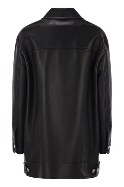 Max Mara Long-sleeved Leather Jacket