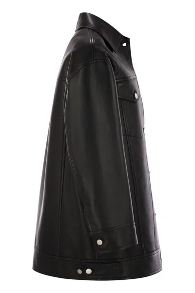 Max Mara Long-sleeved Leather Jacket