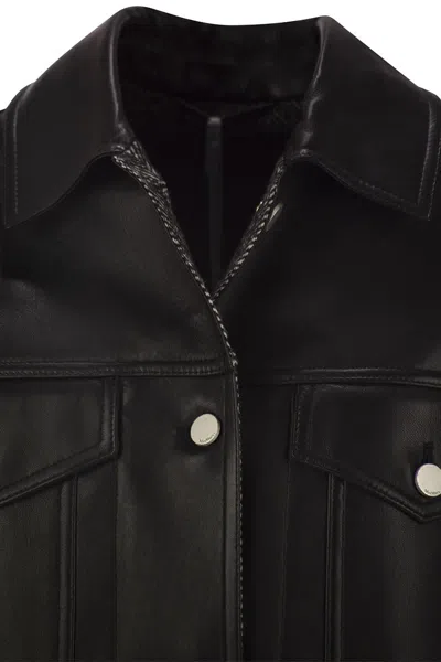 Max Mara Long-sleeved Leather Jacket