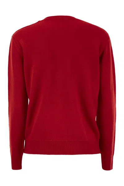 Mc2 Saint Barth Wool And Cashmere Blend Sweater With Embroidery Maracaibo