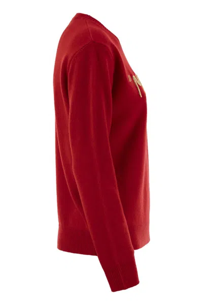 Mc2 Saint Barth Wool And Cashmere Blend Sweater With Embroidery Maracaibo