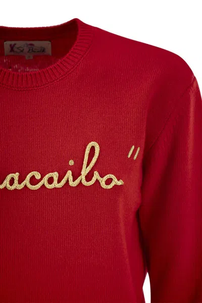 Mc2 Saint Barth Wool And Cashmere Blend Sweater With Embroidery Maracaibo