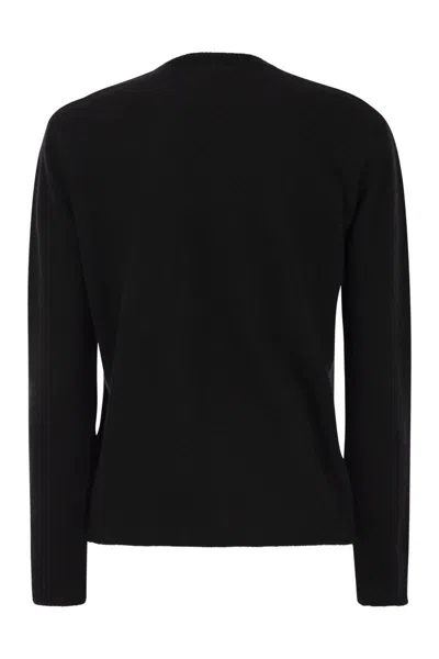 Mc2 Saint Barth Wool And Cashmere Blend Sweater With Embroidery Queen Of The Night