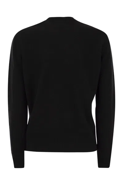 Mc2 Saint Barth Wool And Cashmere Blend Sweater With Embroidery Splendida Splendente