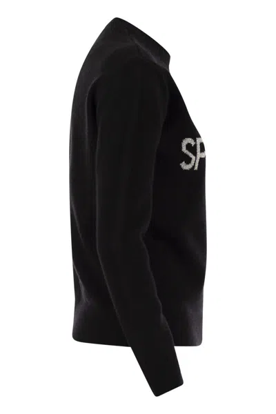 Mc2 Saint Barth Wool And Cashmere Blend Sweater With Embroidery Splendida Splendente