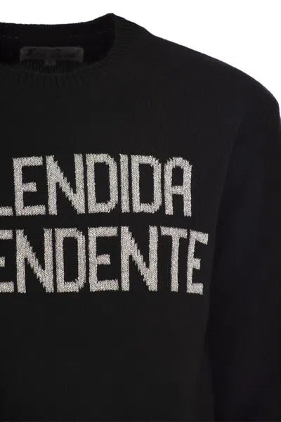 Mc2 Saint Barth Wool And Cashmere Blend Sweater With Embroidery Splendida Splendente