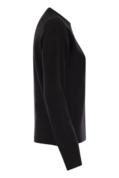 Mc2 Saint Barth Wool And Cashmere Blend Sweater With Embroidery Sono Nera