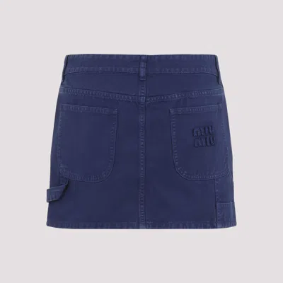 Miu Miu Embroidered Logo Mini Skirt