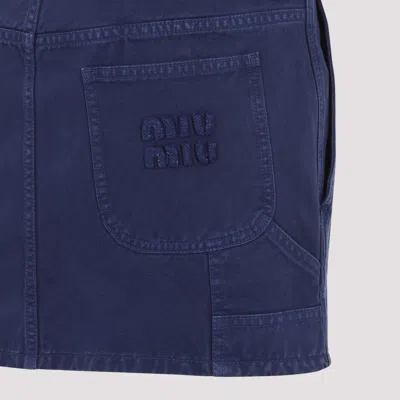 Miu Miu Embroidered Logo Mini Skirt
