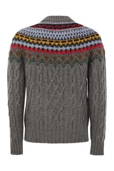 Moncler Cable Knit Jacquard Sweater