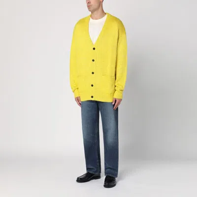 Shop New Amsterdam Surf Association Yellow Linen-blend Cardigan