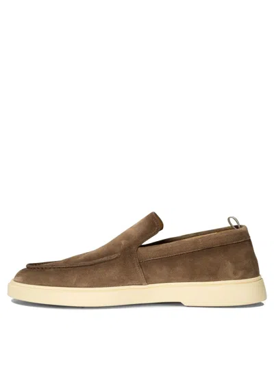 Officine Creative Mens Brown Bones Slip-on Suede Penny Loafers